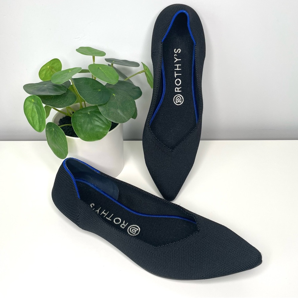 Rothy's Black Flats Sleek Comfortable Design